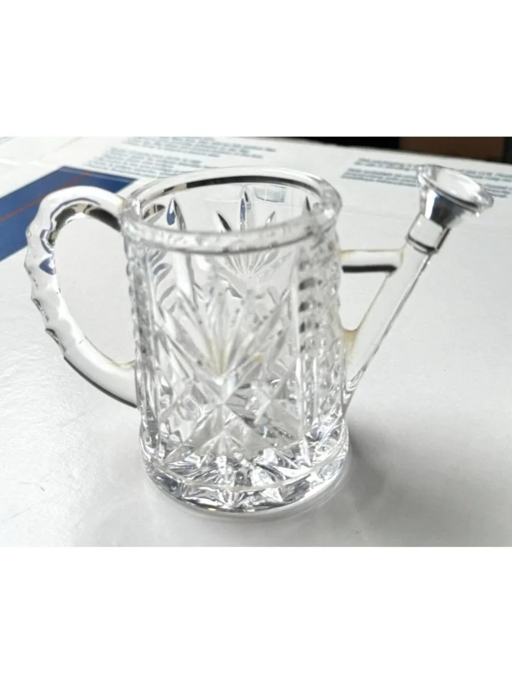 Miniature Lead Crystal Watering Can Toothpick Holder